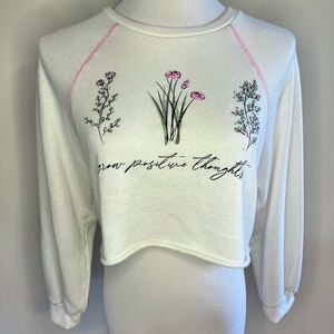Grow Positive Thoughts Long Sleeve Crop Top